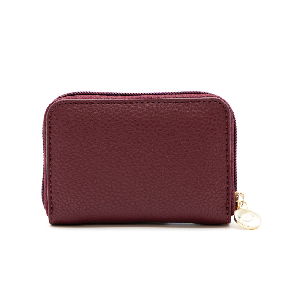 Petit portefeuille RFID à glissière en cuir grainé Riona Ketty