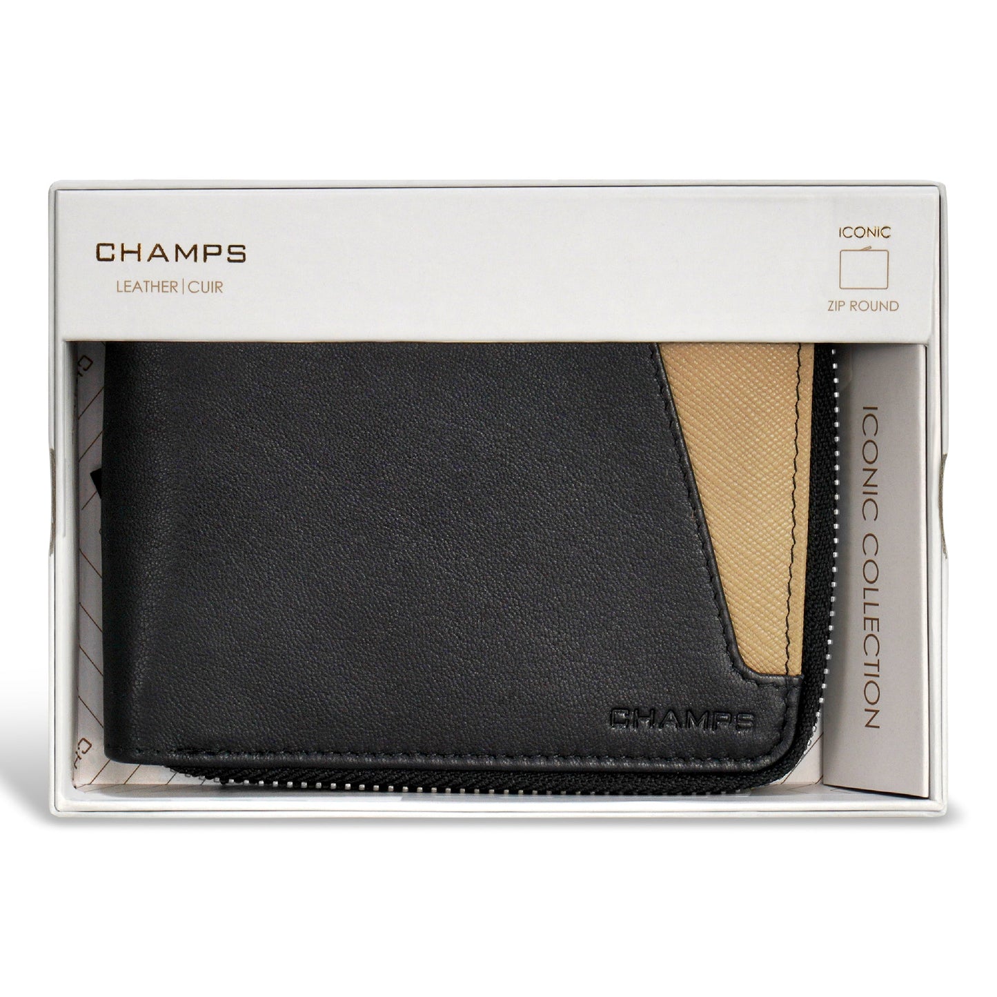 Champs Iconic Leather Zip Around Wallet