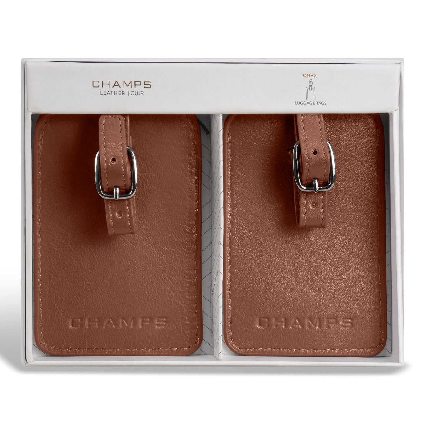 Étiquettes à bagage en cuir Champs Onyx