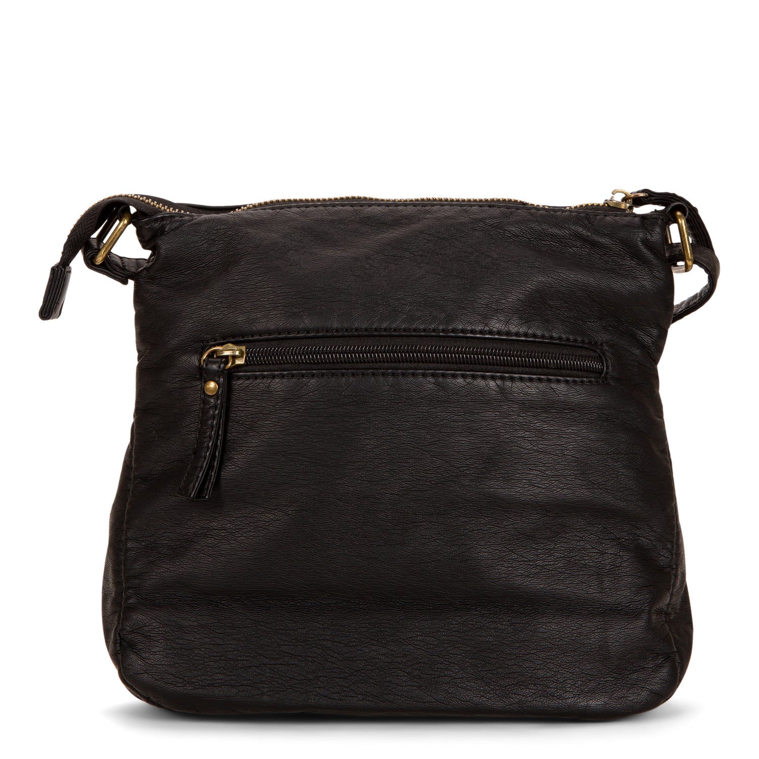 Small Faux Leather Multi-Pocket Crossbody