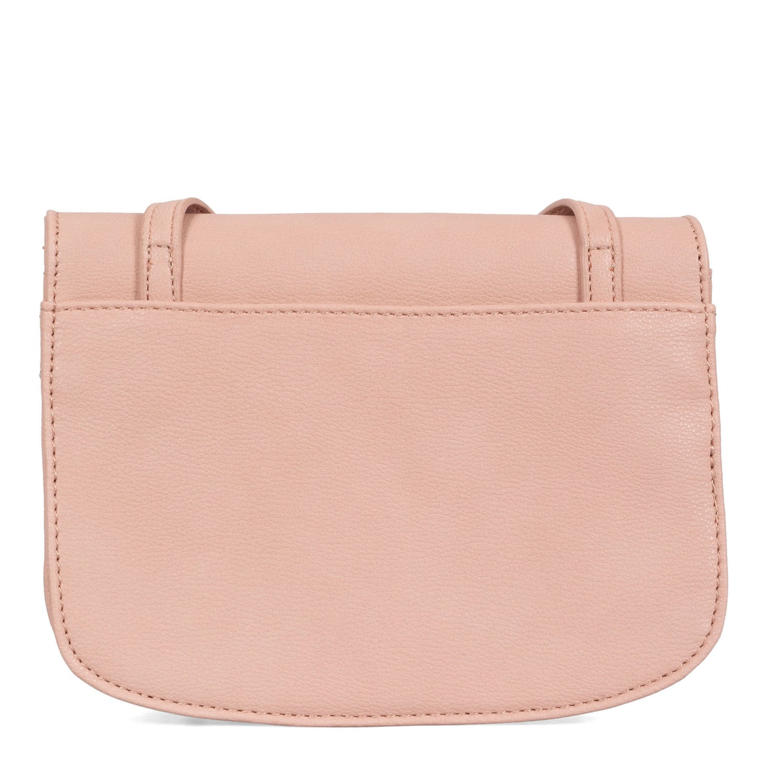 Backside of a pink crossbody bag for women called Organizers on a white background, showcasing its interior and smooth texture - bentley