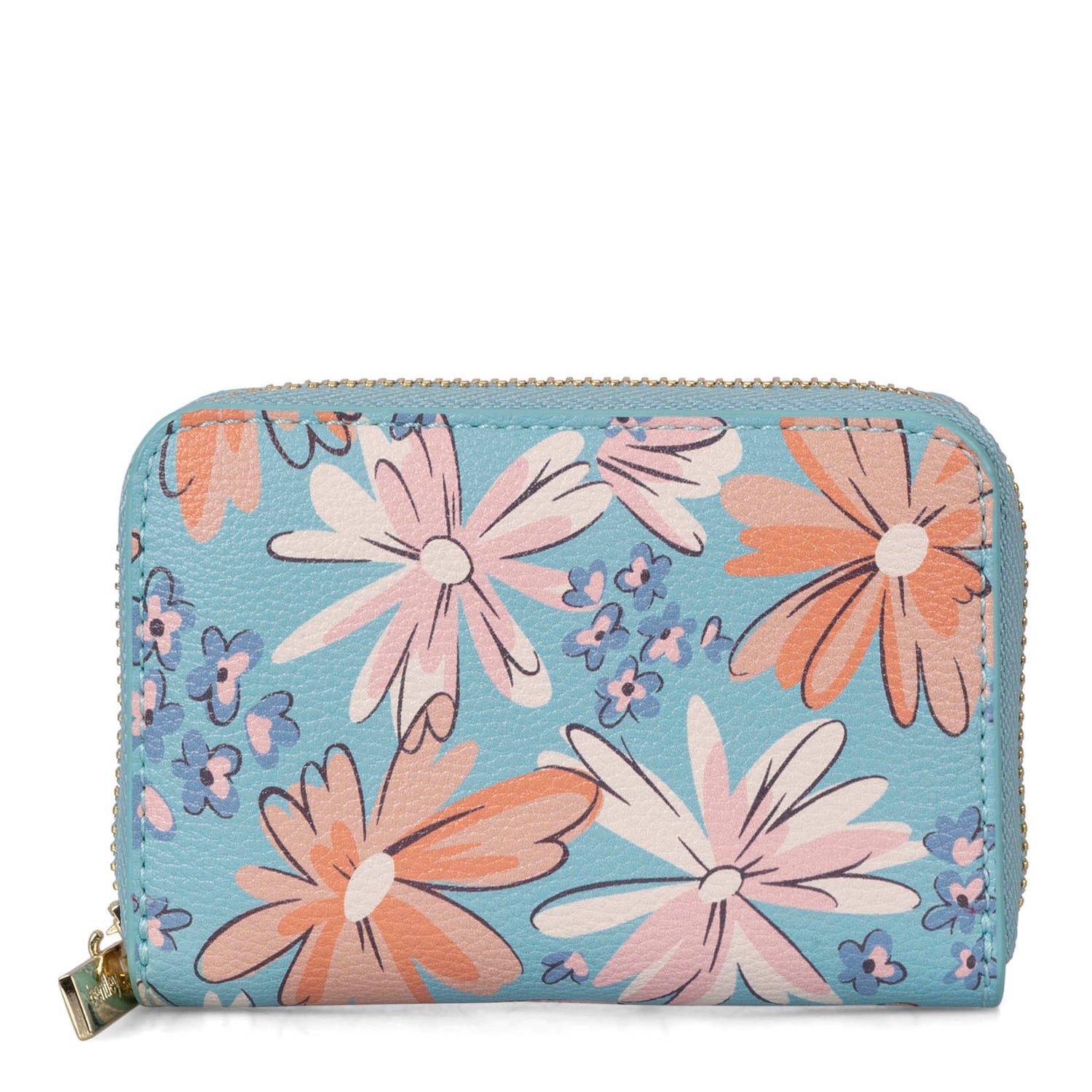 Petit portefeuille à glissière RFID Floral Nora
