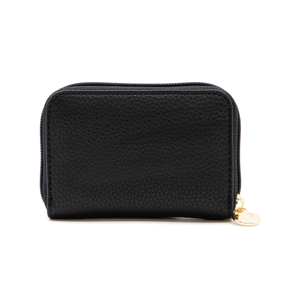 Petit portefeuille RFID à glissière en cuir grainé Riona Ketty