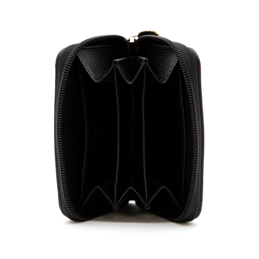 Petit portefeuille RFID à glissière en cuir grainé Riona Ketty