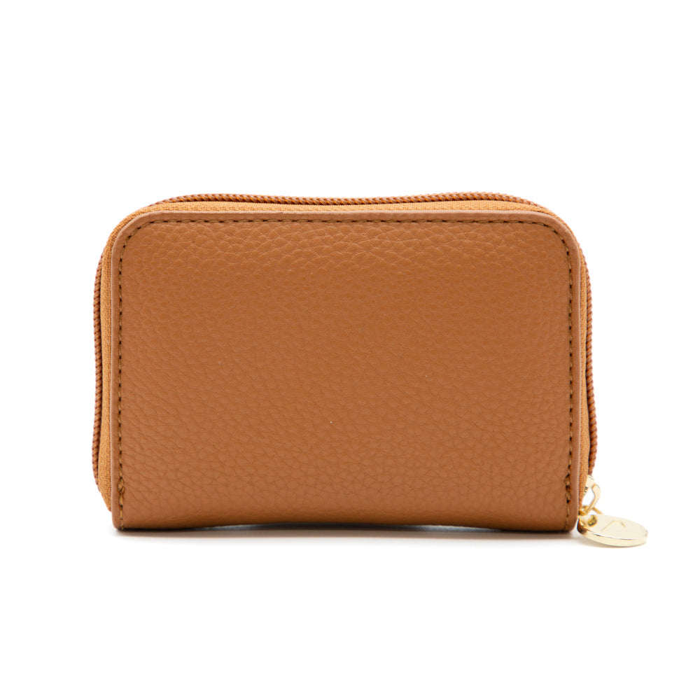 Petit portefeuille RFID à glissière en cuir grainé Riona Ketty