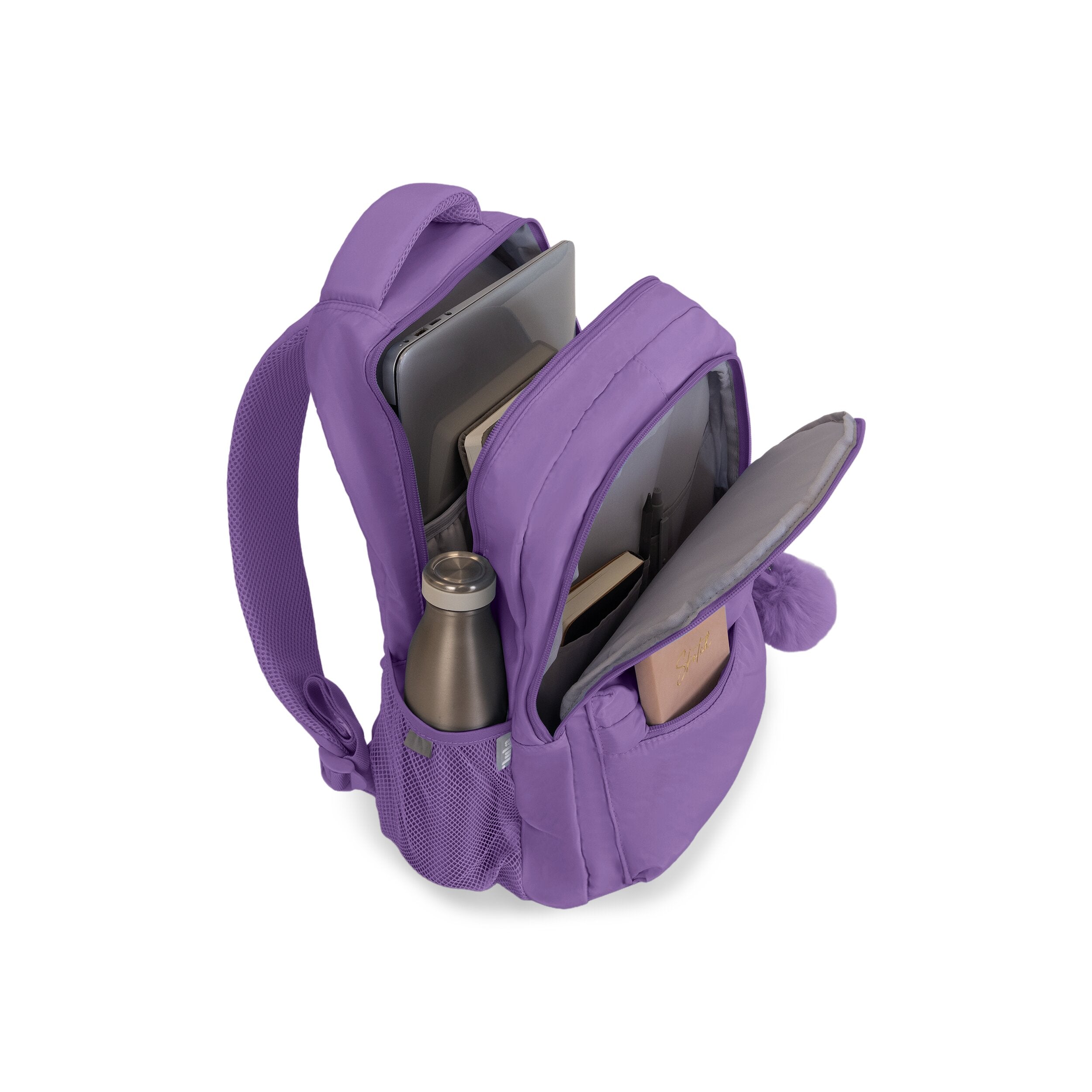 Shop Bentley Lilac Tracker Lula Pom Pom Backpack in Canada at only $49.99 9th look