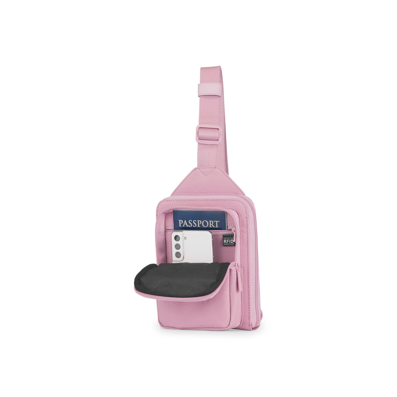 
        Shop Bentley Light Pink Bugatti Downtown Essentials Sling Bag in Canada at only $29.99 34th look
      