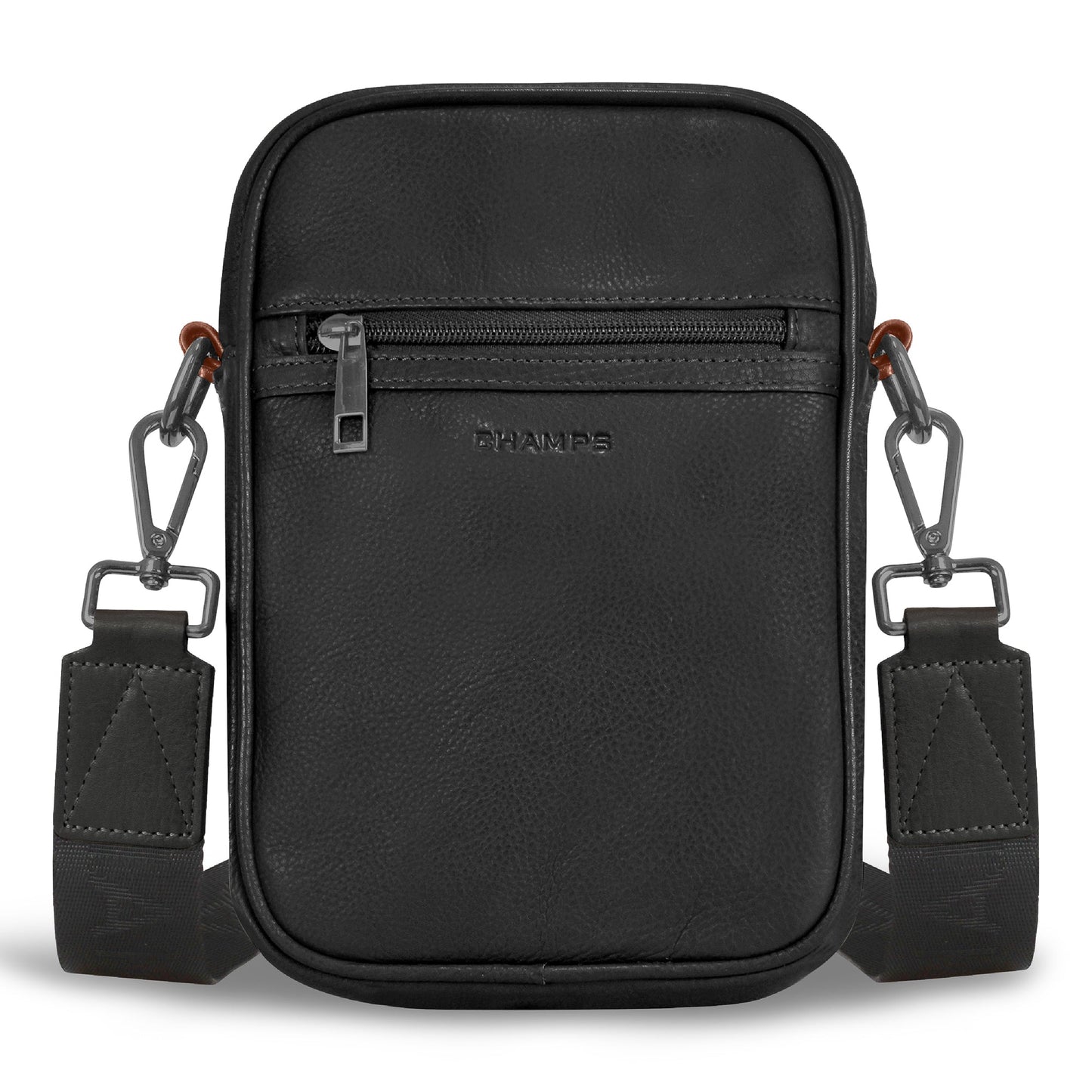 Sac à bandoulière vertical en cuir Champs Onyx