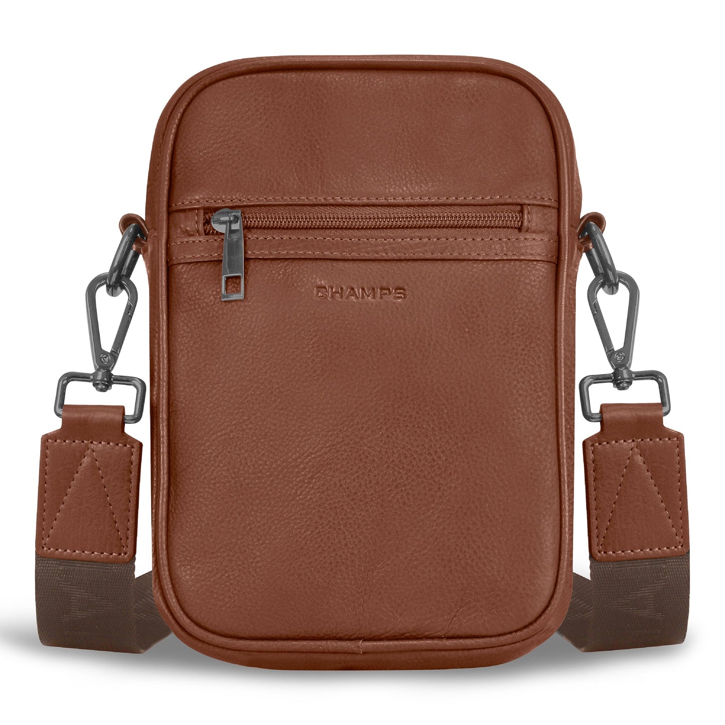 Sac à bandoulière vertical en cuir Champs Onyx