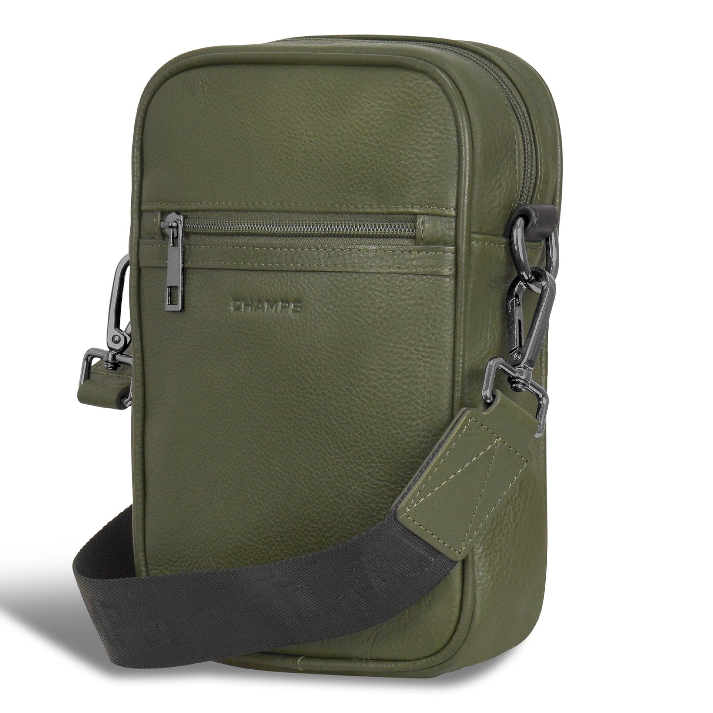 Sac à bandoulière vertical en cuir Champs Onyx
