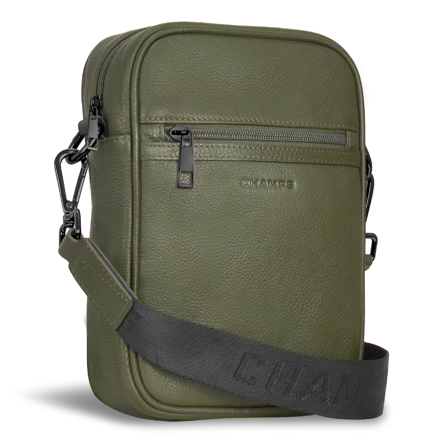 Sac à bandoulière vertical en cuir Champs Onyx