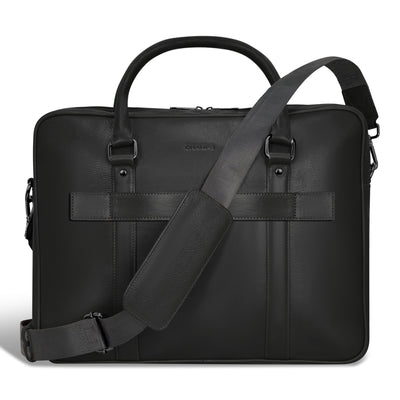 Shop Bentley Black Champs Onyx Leather Briefcase in Canada at only $199.99 4th look