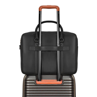 Shop Bentley Black Champs Onyx Leather Briefcase in Canada at only $199.99 7th look