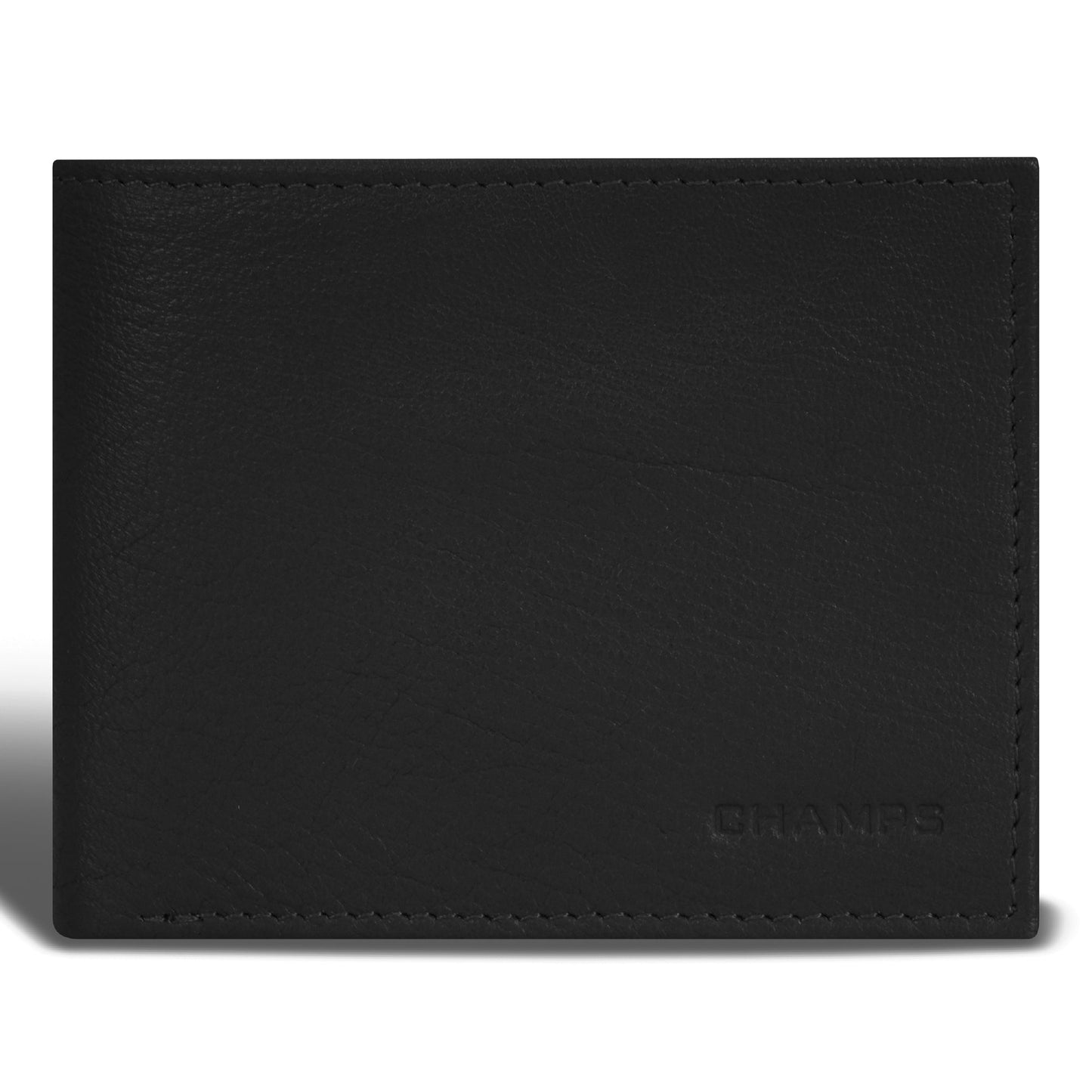 Portefeuille en cuir à deux volets Champs Onyx