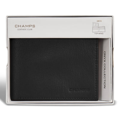 Shop Bentley Black Champs Onyx Leather Top Wing Wallet in Canada at only $39.99 6th look