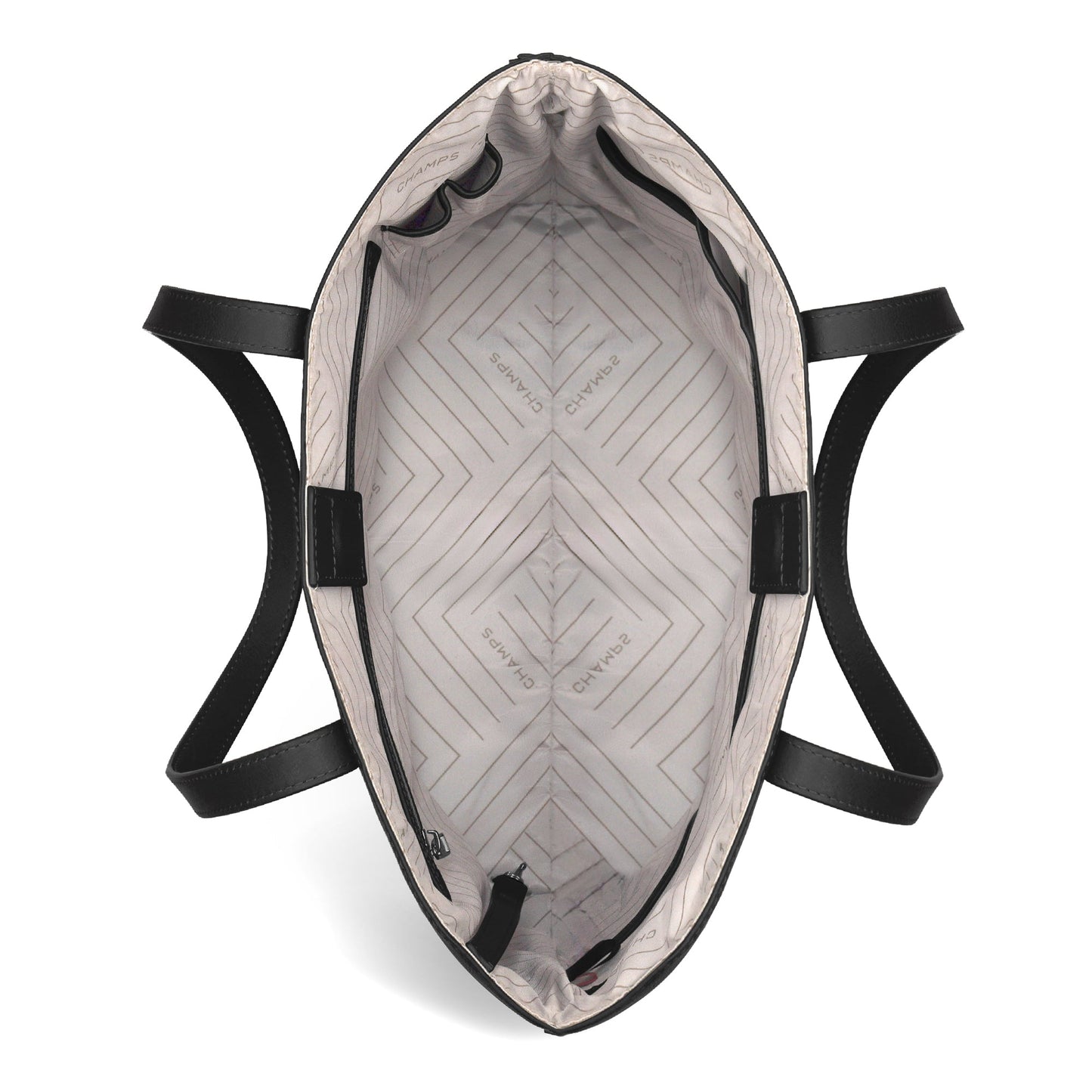 Sac cabas vertical en cuir Champs Onyx