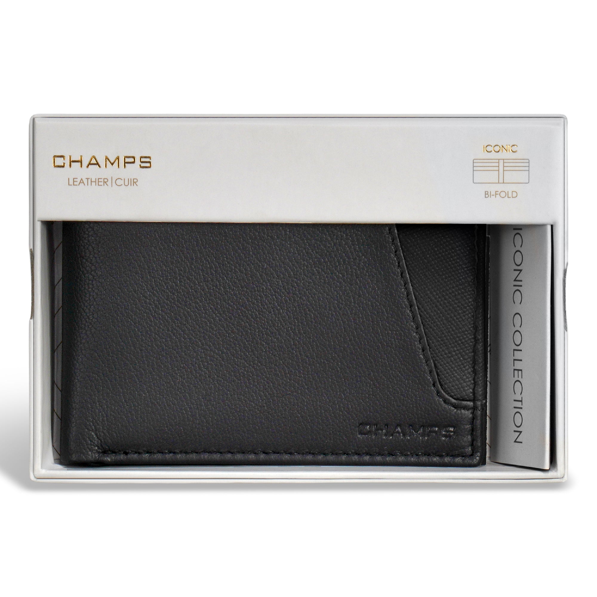 Shop Bentley Noir Noir Portefeuille en cuir à deux volets Champs Iconic in Canada at only $34.99 5th look