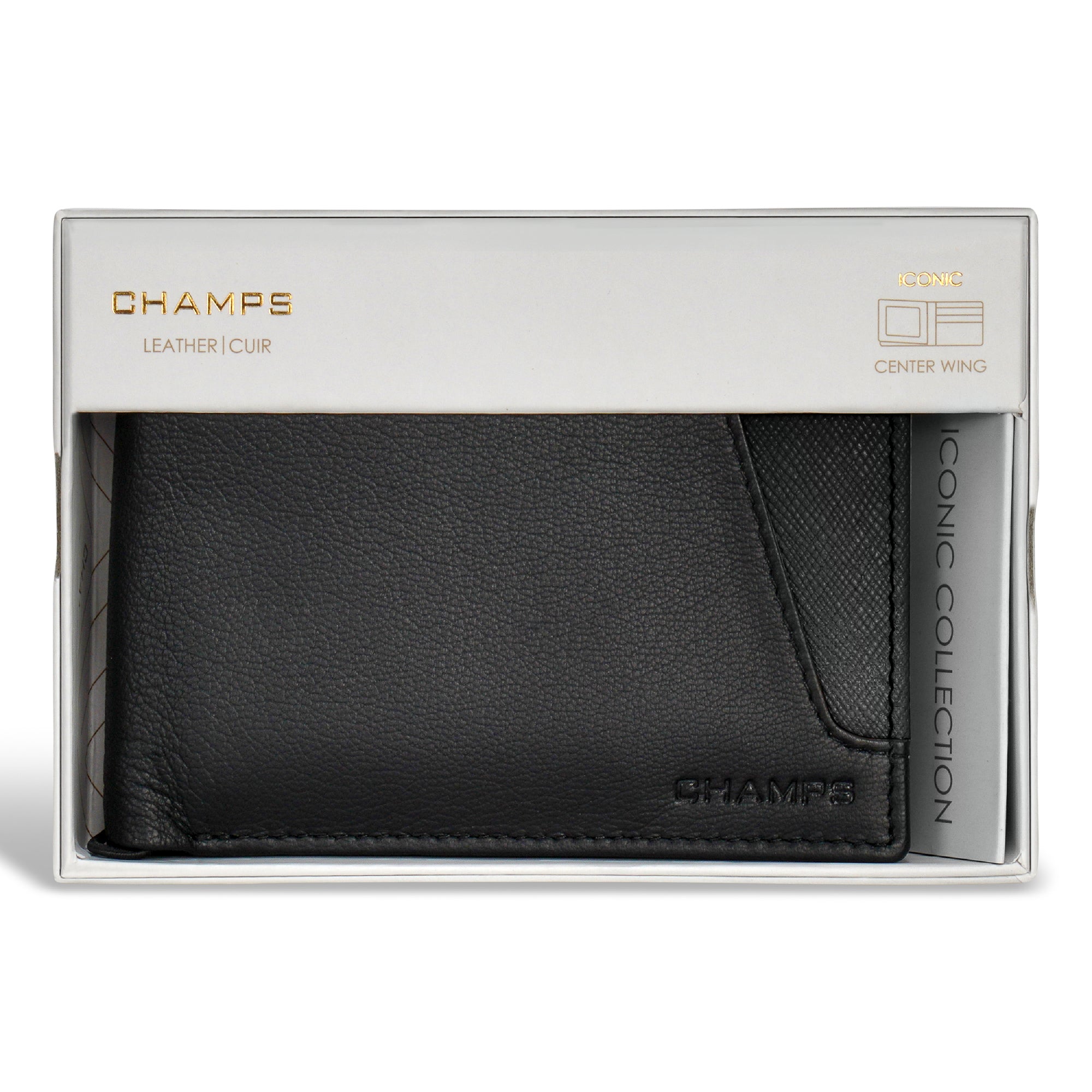 Shop Bentley  Noir Portefeuille Champs Iconic en cuir à aile centrale in Canada at only $39.99 6th look