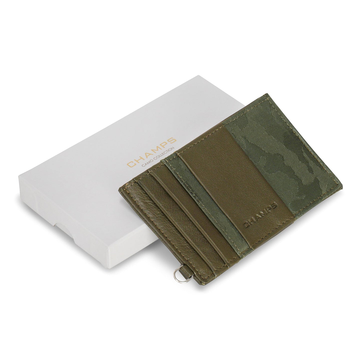 Champs Camo Leather Slim Cardholder