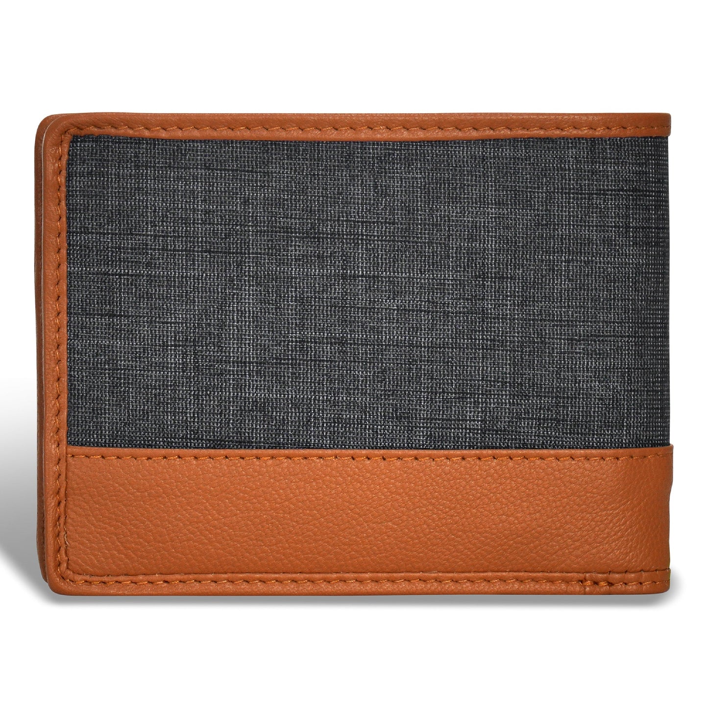 Portefeuille à deux volets en cuir et denim Champs Denim