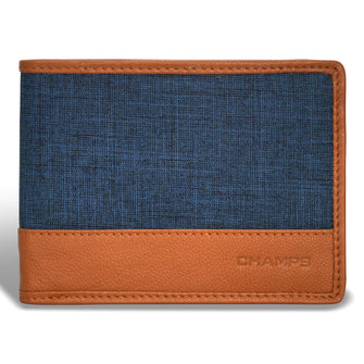 
                    Shop Bentley Beige bleu Portefeuille à deux volets en cuir et denim Champs Denim in Canada at only $34.99 1st look
                  