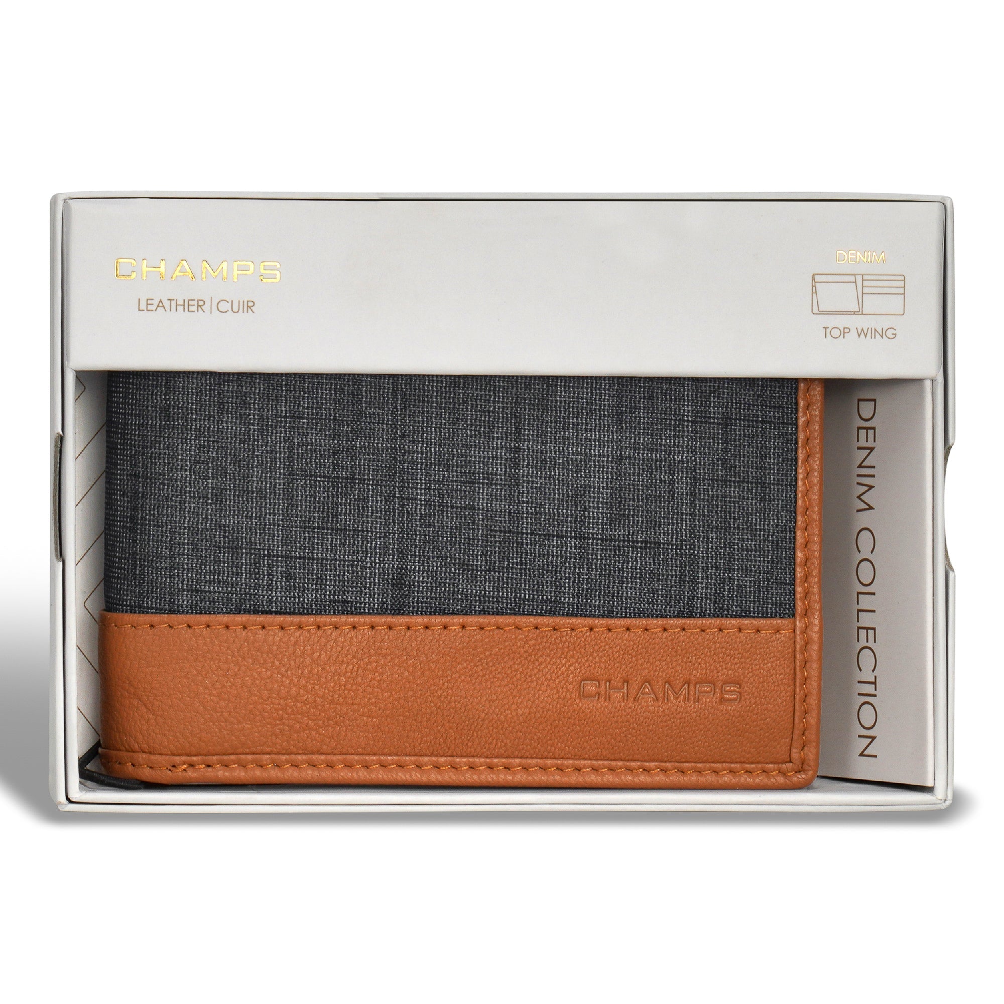 Champs Denim Leather Top Wing Wallet – Shop Bentley