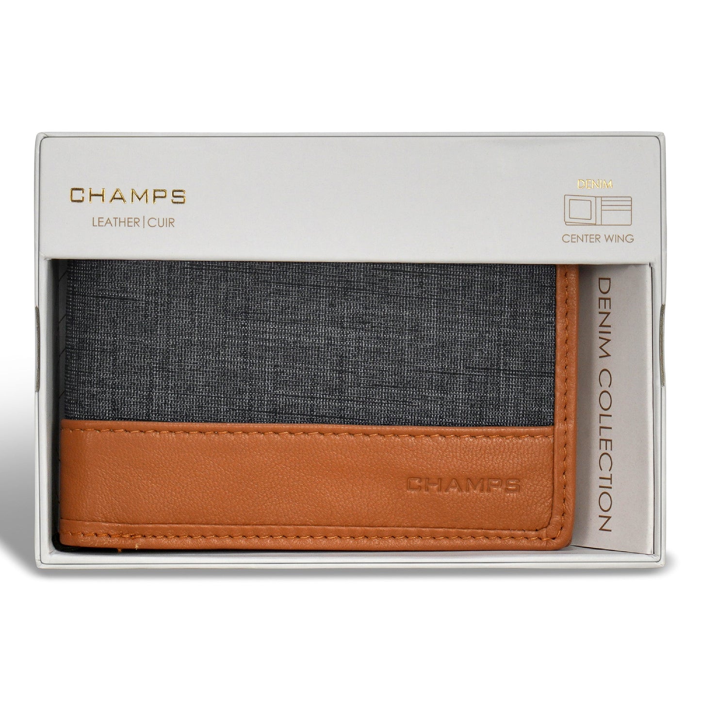 Champs Denim Leather Zip Around Wallet