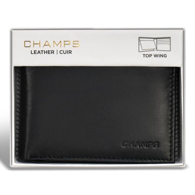 Shop Bentley Black Champs Classic Leather Top-Wing Wallet in Canada at only $34.99 6th look
