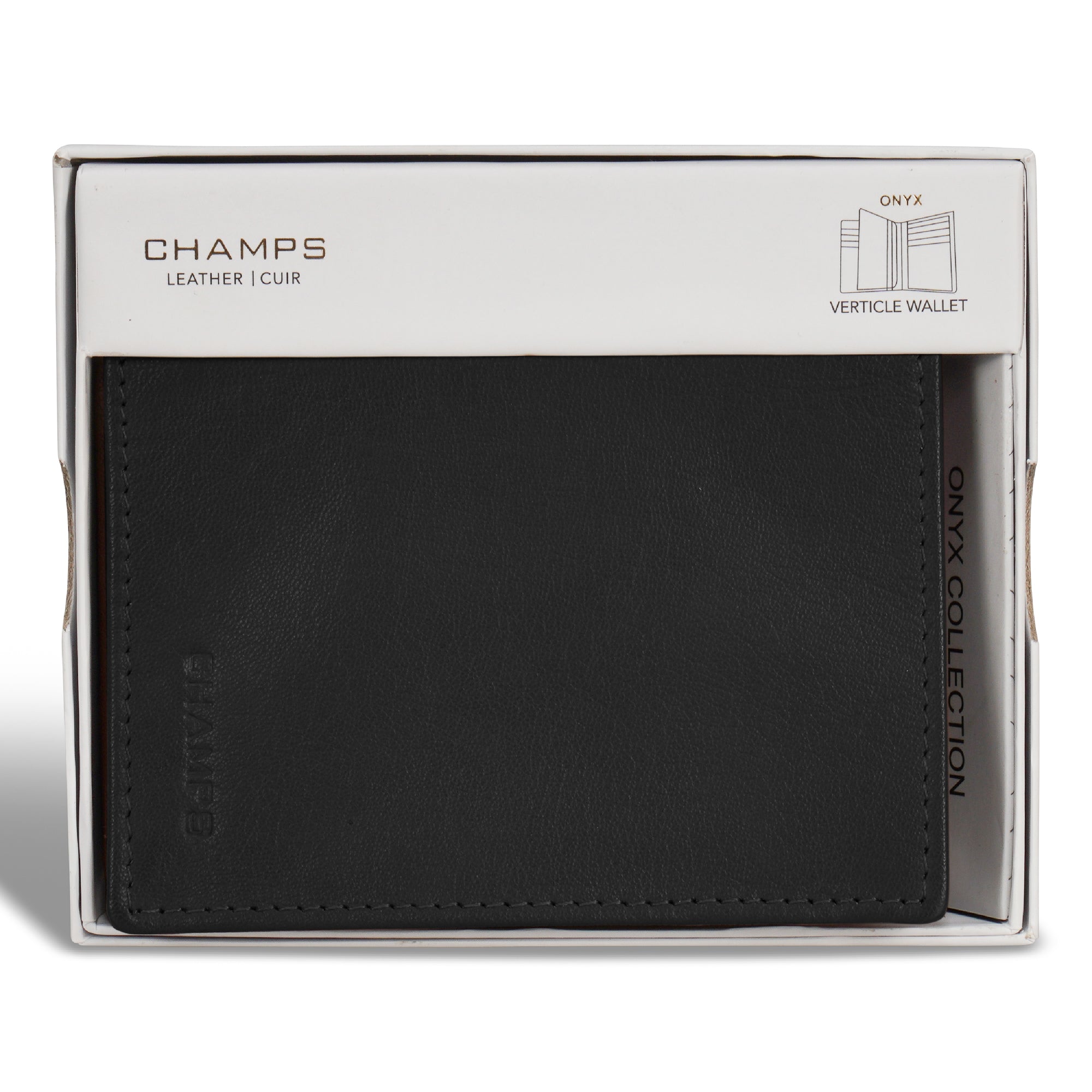 Shop Bentley Noir Portefeuille vertical en cuir Onyx de Champs in Canada at only $39.99 6th look