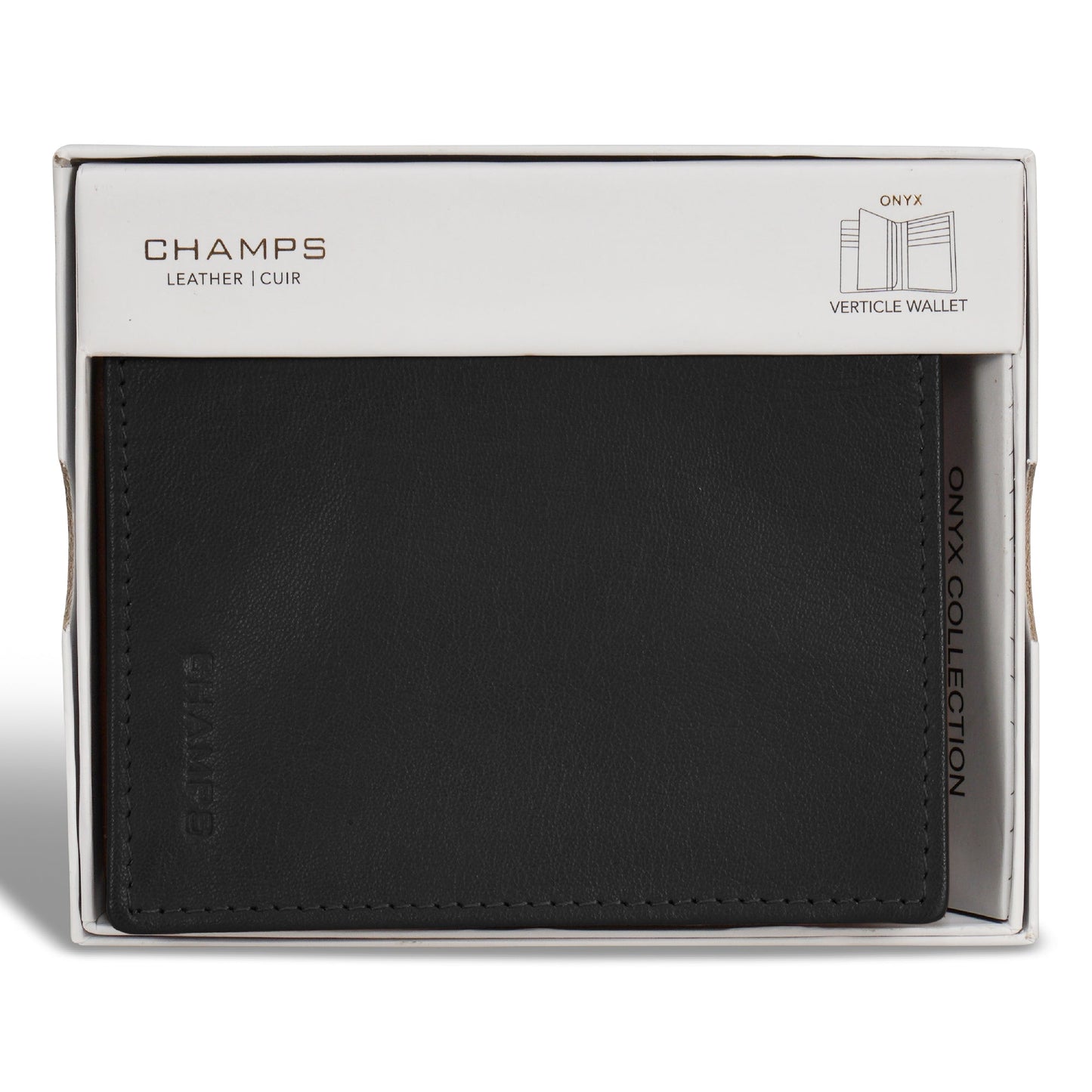 Portefeuille vertical en cuir Onyx de Champs