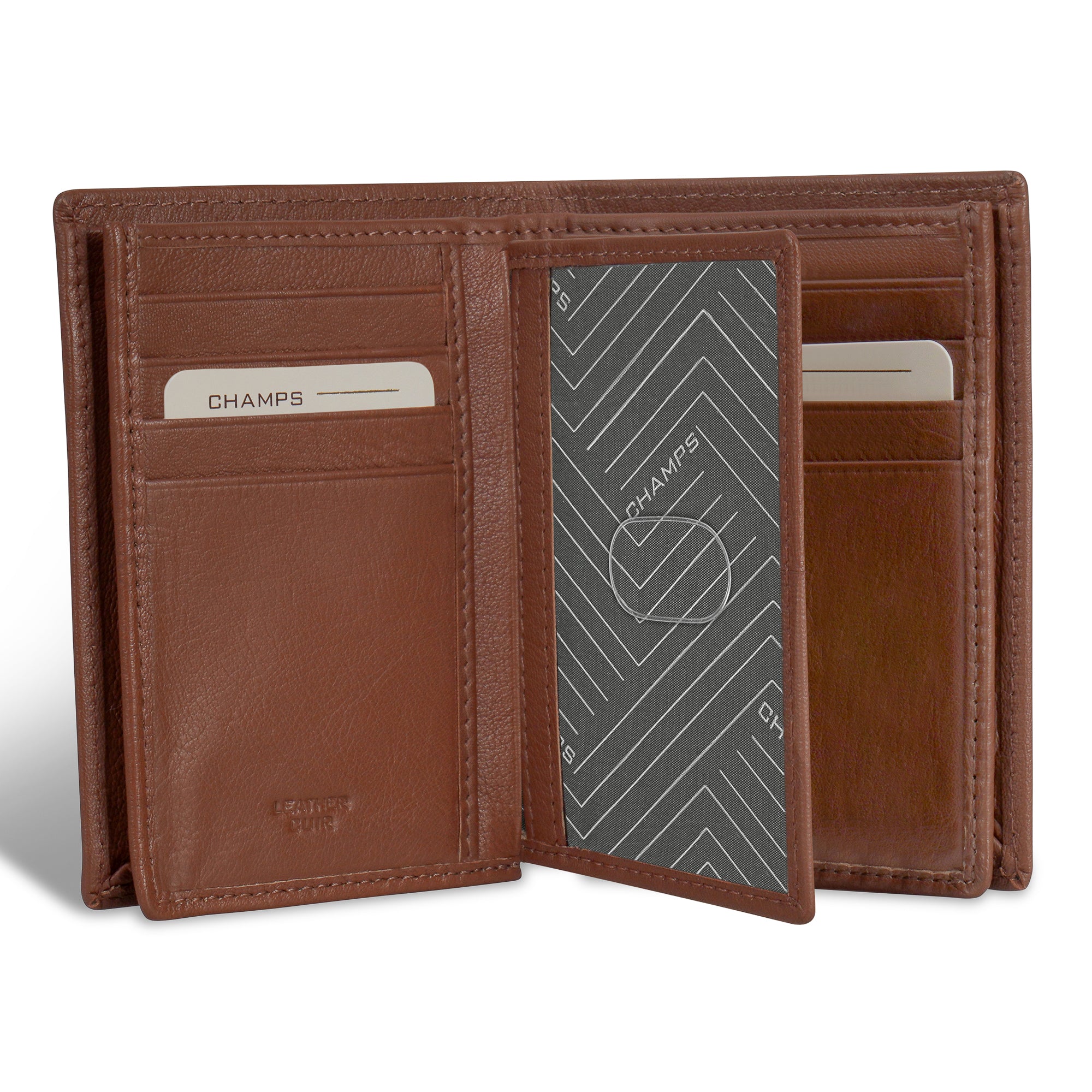 Shop Bentley Brun Portefeuille vertical en cuir Onyx de Champs in Canada at only $39.99 9th look