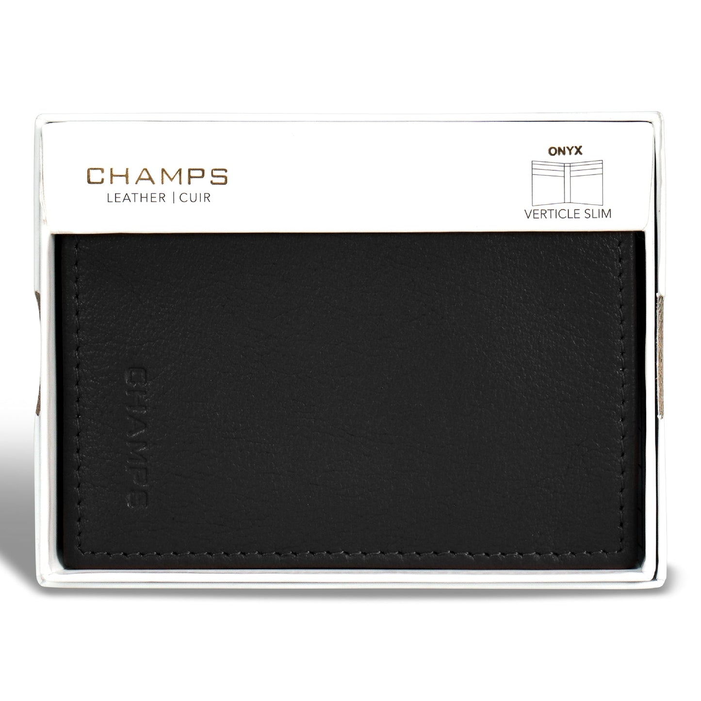 Champs Onyx Leather Vertical Slim Wallet