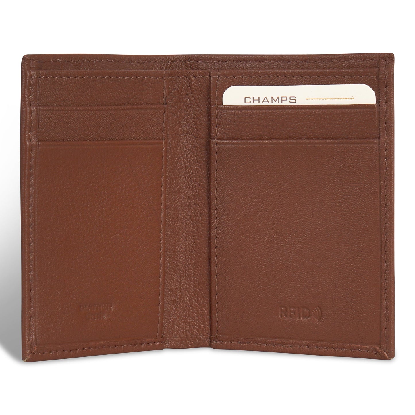 Champs Onyx Leather Vertical Slim Wallet