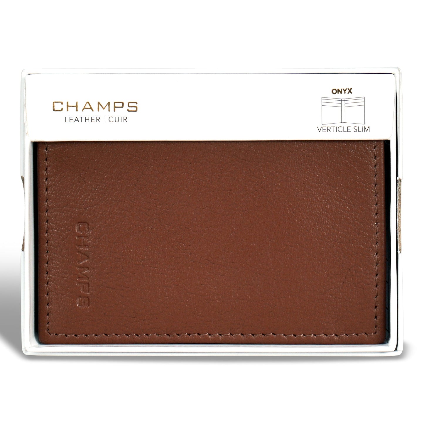 Champs Onyx Leather Vertical Slim Wallet