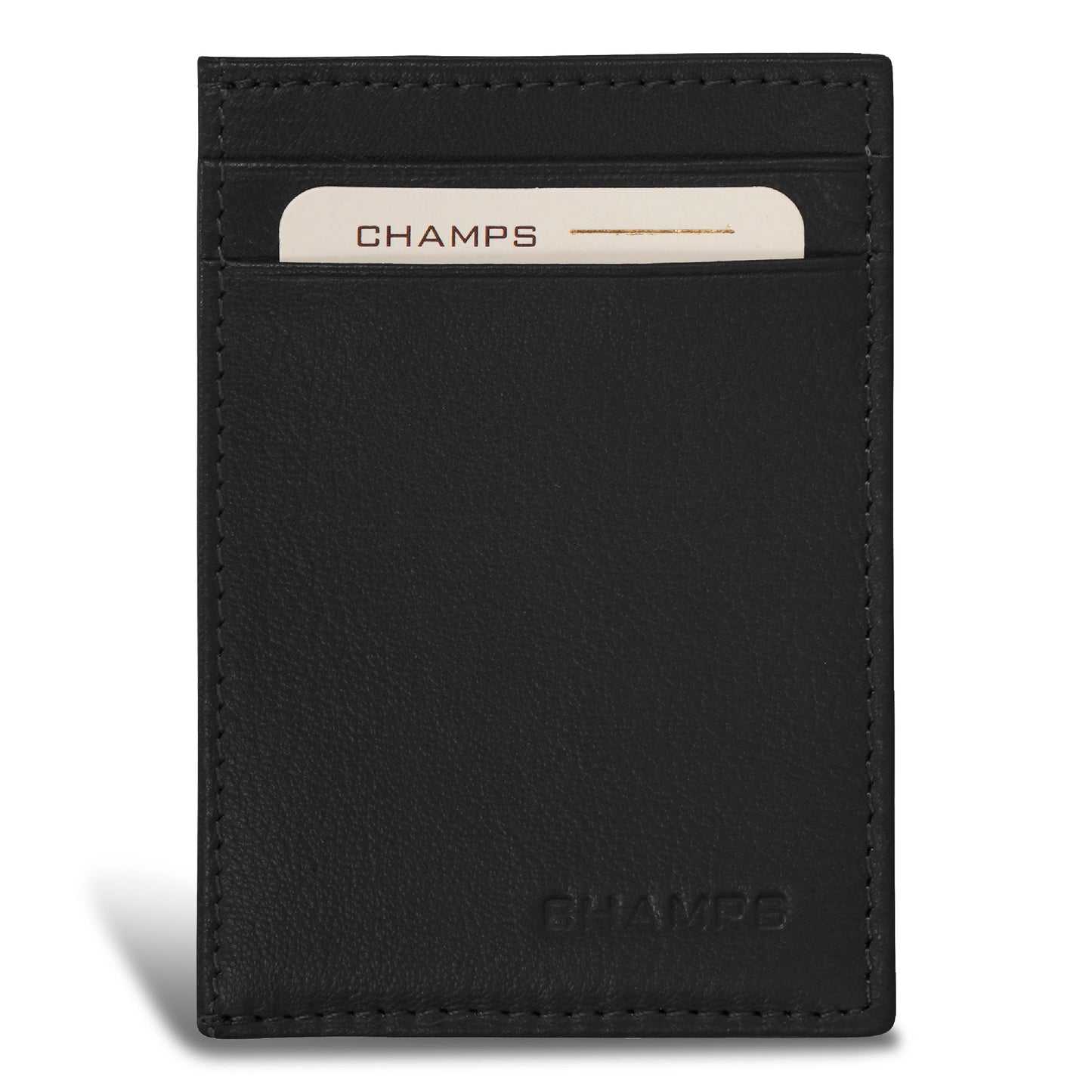 Porte-cartes hybride magnétique en cuir Champs Onyx