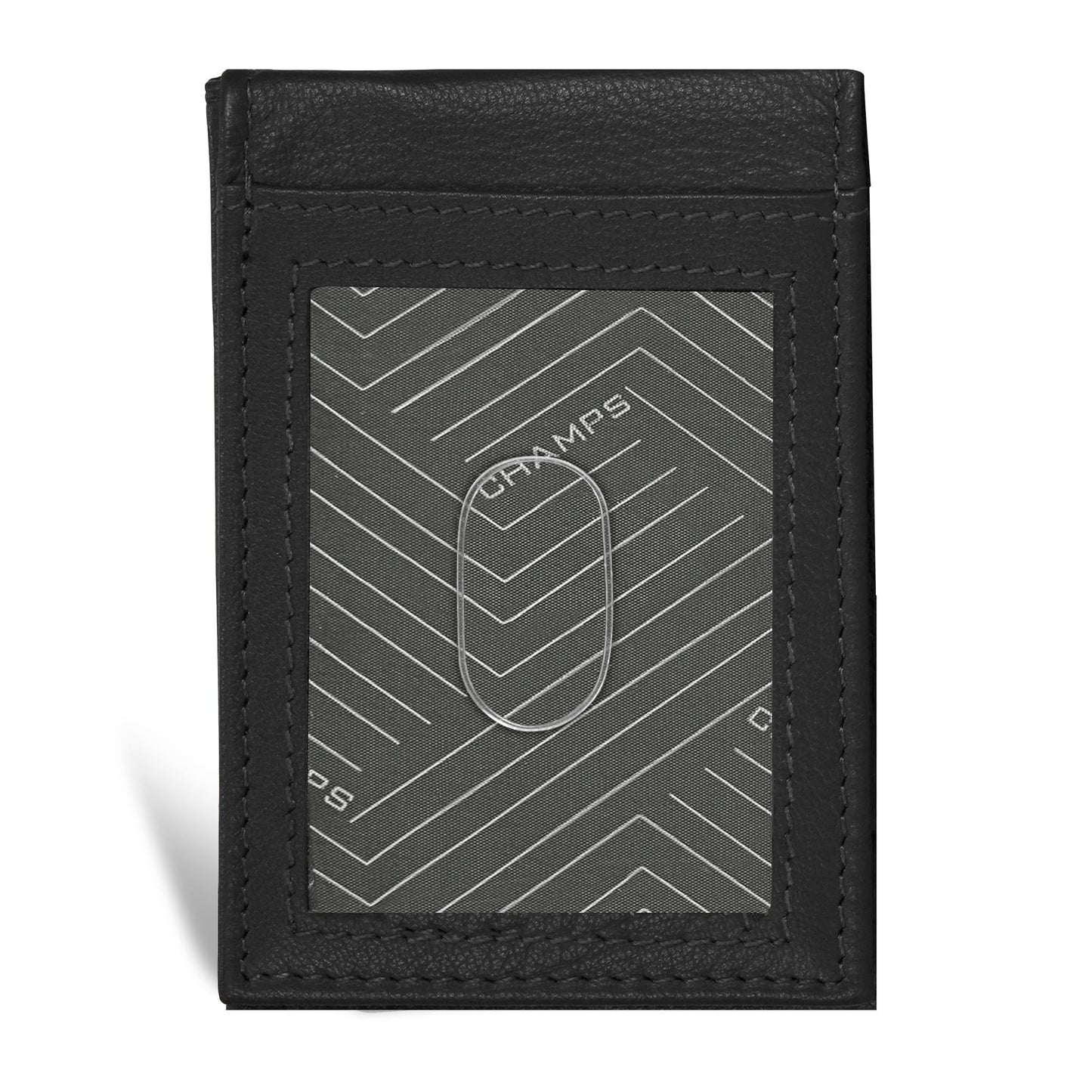 Porte-cartes hybride magnétique en cuir Champs Onyx