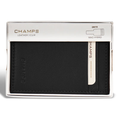 Shop Bentley Noir Porte-cartes hybride magnétique en cuir Champs Onyx in Canada at only $34.99 6th look