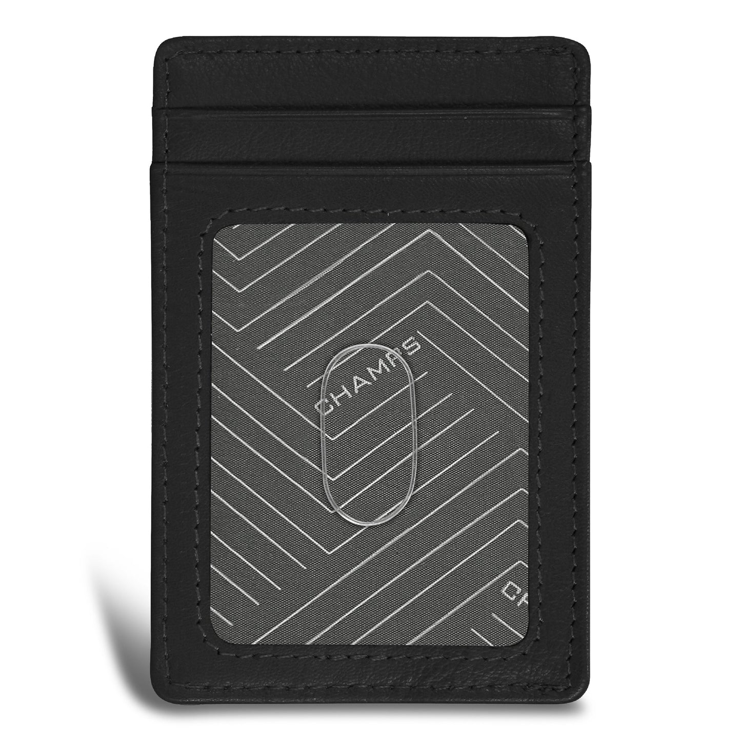 Étui à cartes en cuir avec accès rapide Champs Onyx