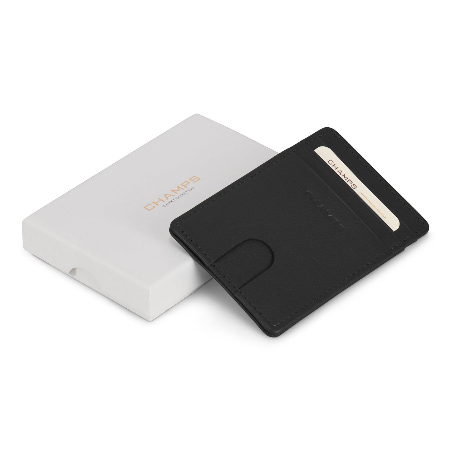 Étui à cartes en cuir avec accès rapide Champs Onyx