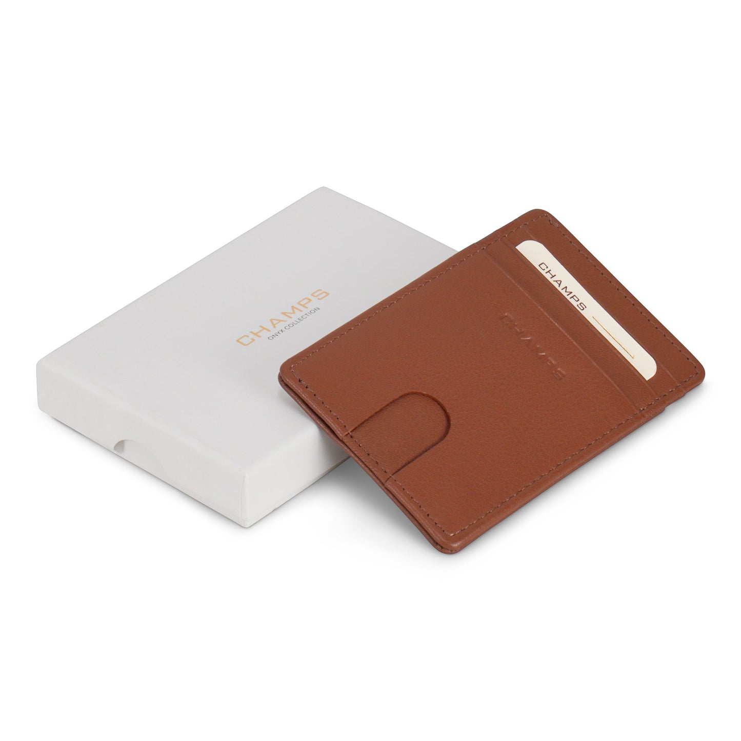 Étui à cartes en cuir avec accès rapide Champs Onyx