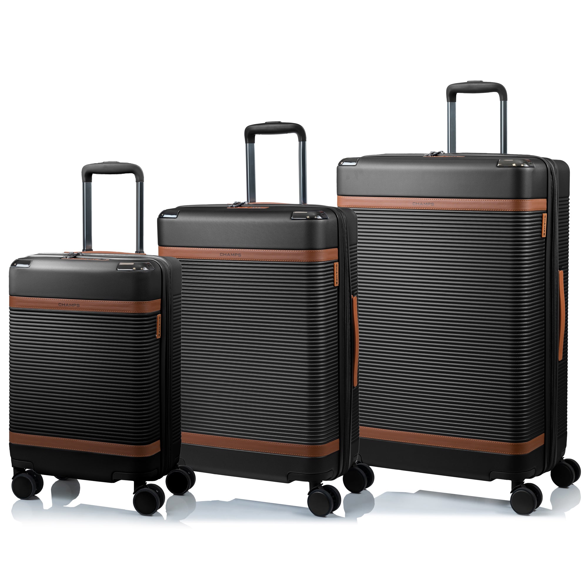 Vintage 3 Piece Expandable Retro Luggage Set