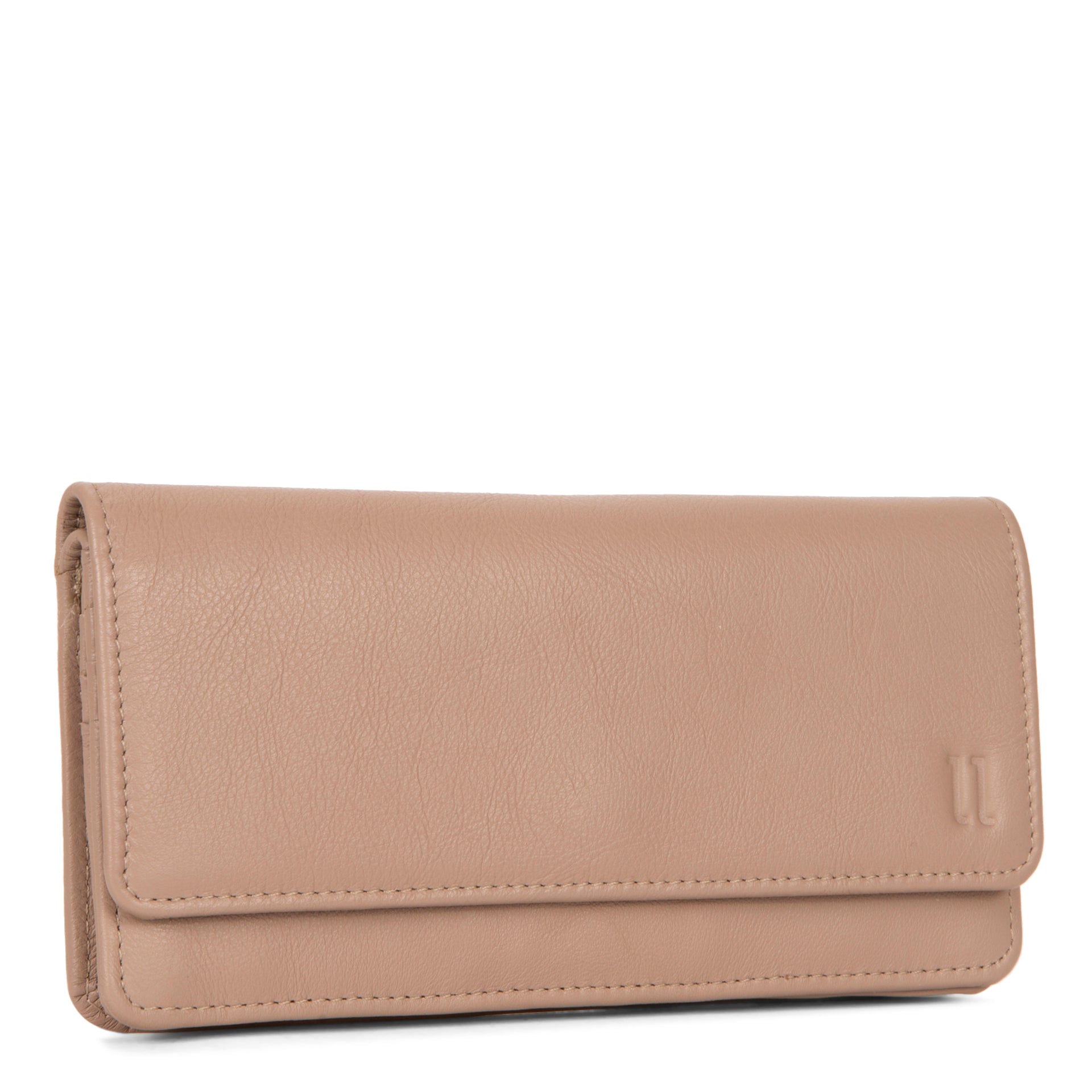 Flap outlet clutch wallet