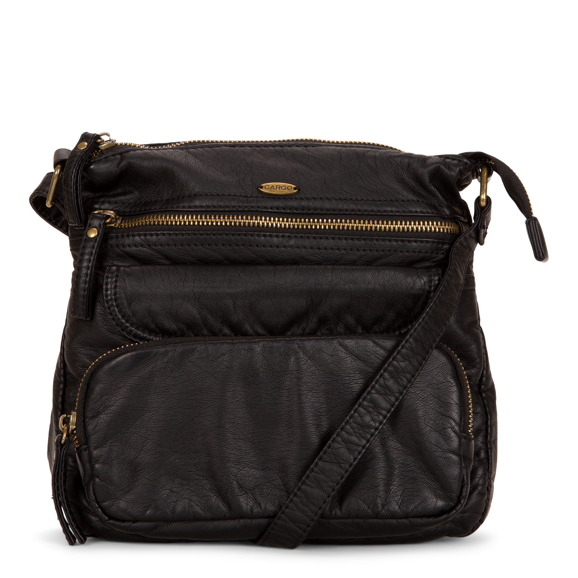 Small Faux Leather Multi Pocket Crossbody