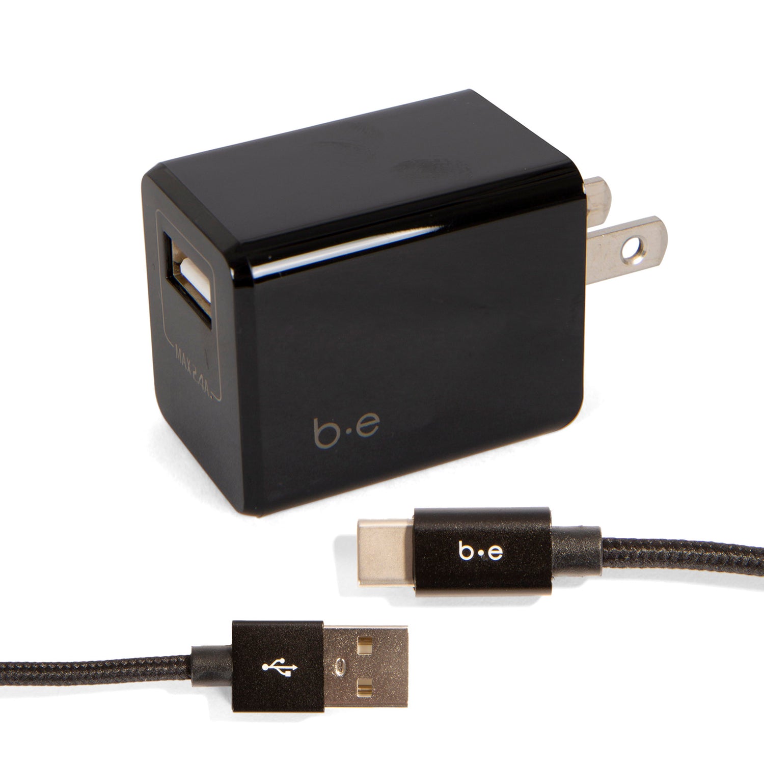 USB-A to USB-C Charge Cable and 2.4A Wall Charger - Bentley