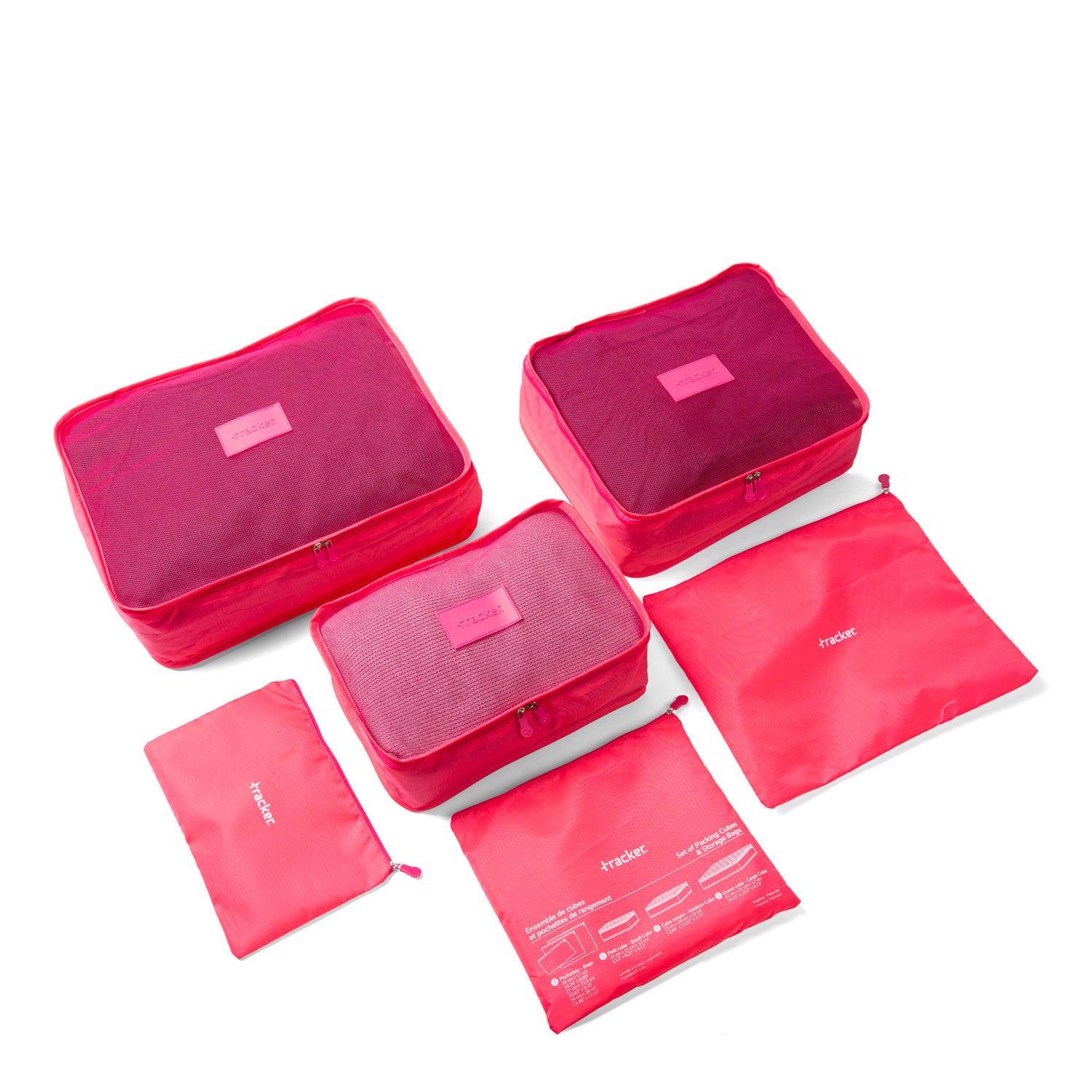 Lot de 6 Organisateur de Voyage Valise Bagages Emballent des Cubes Sac de  Rangement Vêtement Lavable Imprimé Fleurs Rouge